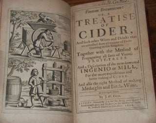 Item #27960 VINETUM BRITANNICUM:; or, a treatise of cider, and such other wines and drinks that...