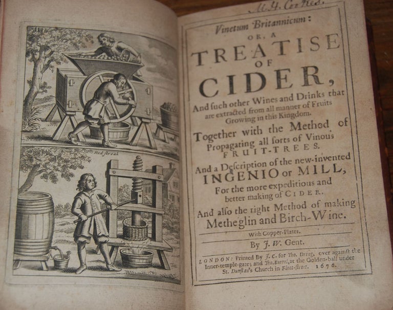 Item #27960 VINETUM BRITANNICUM:; or, a treatise of cider, and such other wines and drinks that are extracted from all manner of fruits growing in this kingdom. Together with the method of propagating all sorts of Vinous fruit-trees. And a Description of the new-invented Ingenio or Mill, for the more expeditios and better making of cider. And also the right method of making Metheglin and Birch-Wine. With copper plates. ORLIDGE, ohn.
