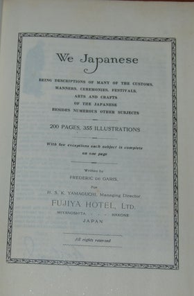 Item #39243 WE JAPANESE; Being descriptions of many of the customs, manners, ceremonies,...
