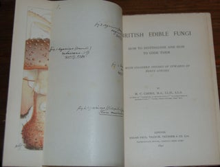 Item #48207 BRITISH EDIBLE FUNGI; How to distinguish and how to cook them with coloured figures...