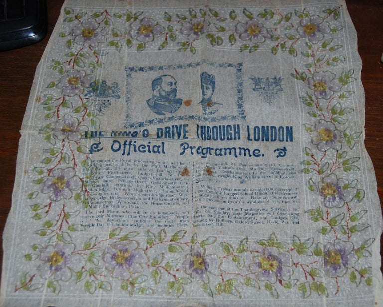 Item #56590 THE KING'S DRIVE THROUGH LONDON; Official Program. COLOR PRINTING ON TISSUE.