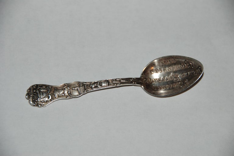 Item #59622 NATIONAL WOMAN SUFFRAGE CONVENTION; Souvenir sterling silver demitasse spoon. REALIA, SILVER TEA SPOON.